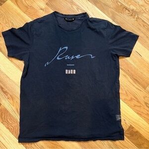 RARE‎ RABBIT MENS ITALIC BLACK CREW NECK Size Small